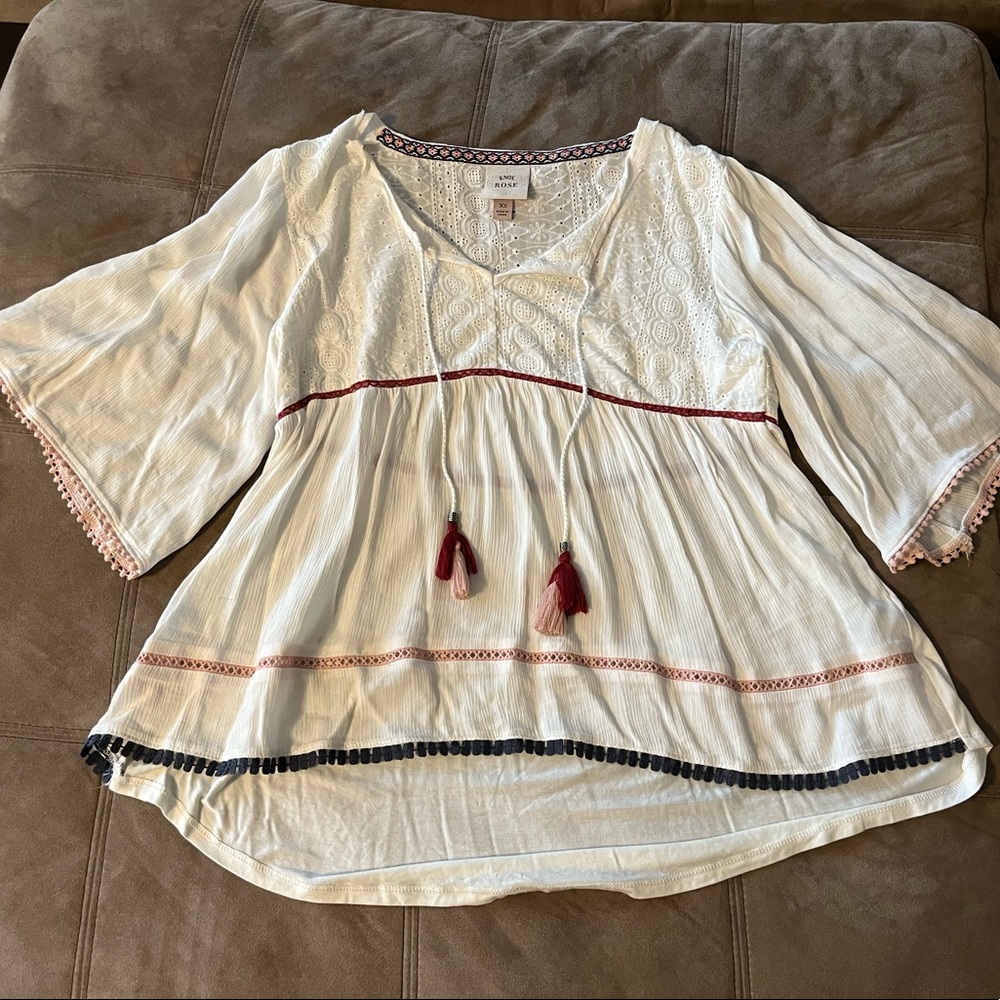 White flowy blouse